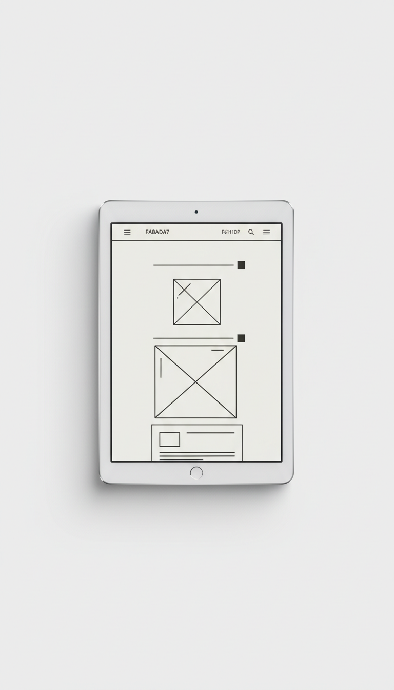 Custom Website Design on Monochrome Tablet